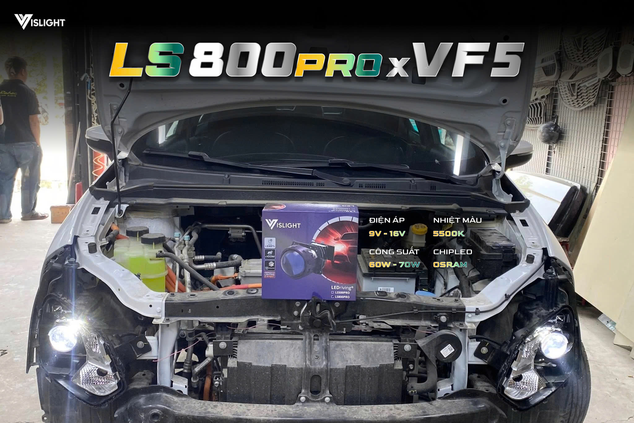 Vinfast VF5 độ bi led Vislight LS800 pro